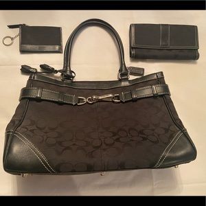 Coach Signature Authentic Tote, Wallet and card holder